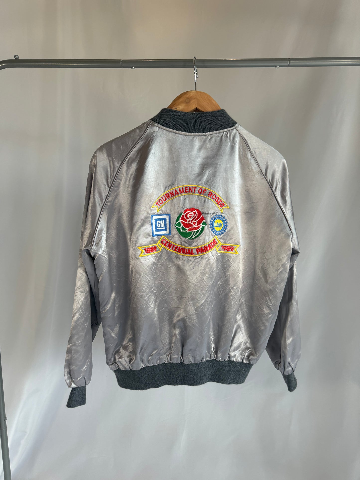 Silver Silk Bomber Jacket