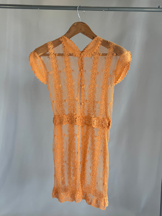 Hand-crocheted Orange Dress