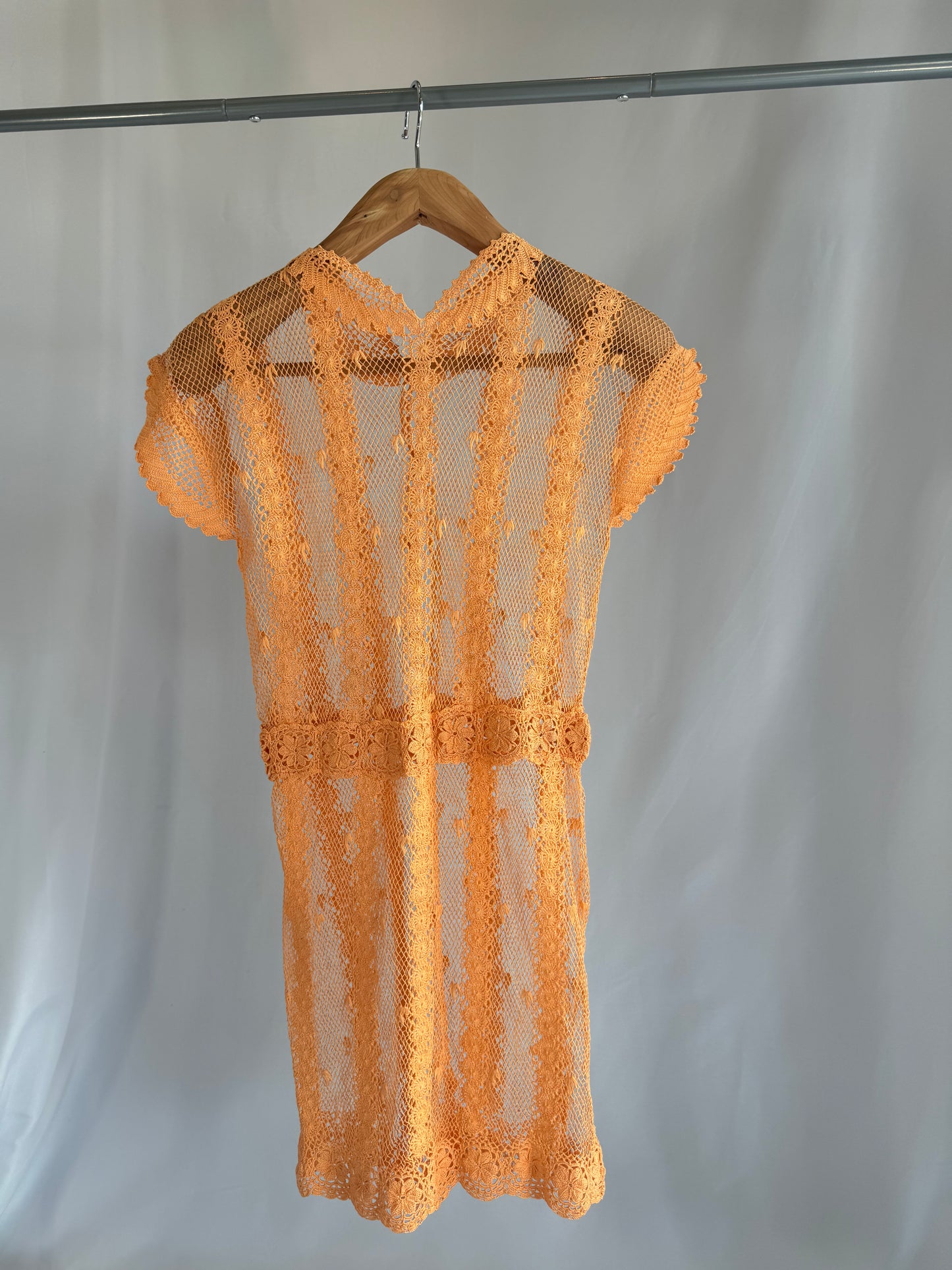 Hand-crocheted Orange Dress